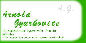 arnold gyurkovits business card